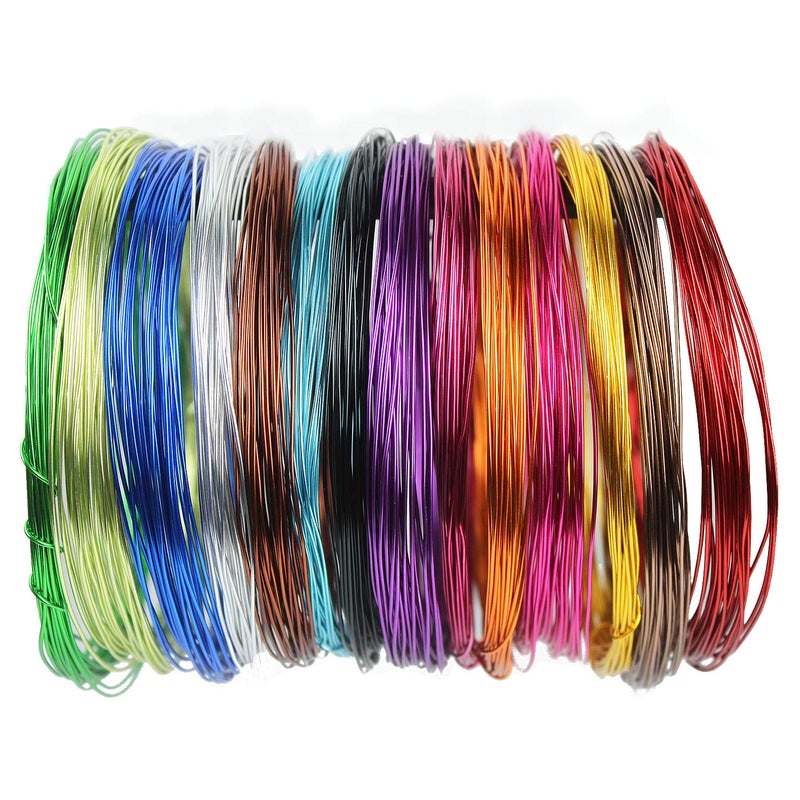 Ourart 14 Rolls Colored Aluminum Craft Wire, 459 Feet 1mm Flexible Metal Artistic Floral Jewelry Beading Wire for DIY Jewelry Craft Making, Each Roll 32.8 Feet, 14 Colors - Image 1